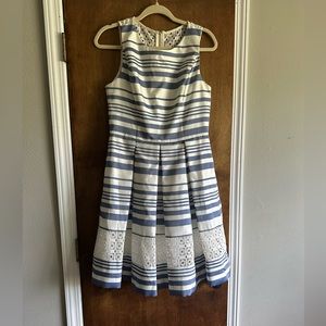 White and blue Vince Camuto dress